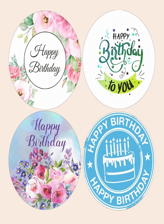 SLGIFT Vinyl Happy Birthday Theme Sticker, Self-Adhesive Vinyl Stickers, 40 Pieces, 2 x 2 Inches Round Sticker, 4 Unique Designs, R200 - Image 2